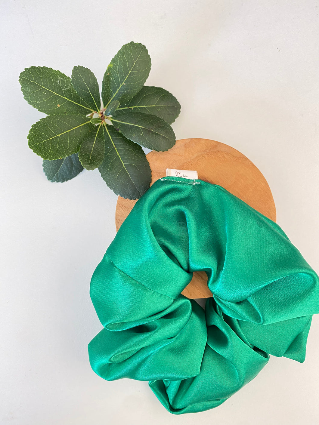 Deluxe Satin Scrunchie | 'Holly' Green