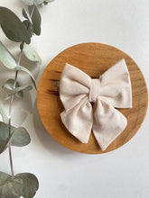 Load image into Gallery viewer, Large Cream Linen Bow
