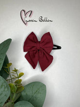Load image into Gallery viewer, Large Burgundy cotton bow
