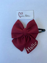 Load image into Gallery viewer, Large Burgundy cotton bow
