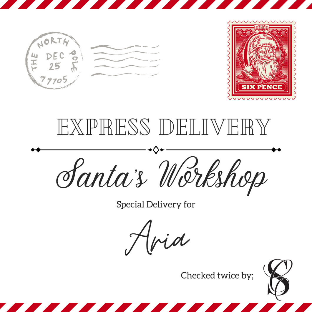 Personalised ‘from Santa’s workshop’ label
